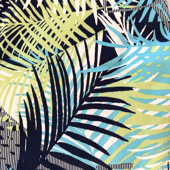 NEOT Hearts of Palm Leaf Print Mini Skort Blue, Green, Black SZ 14 - Picture 5 of 12